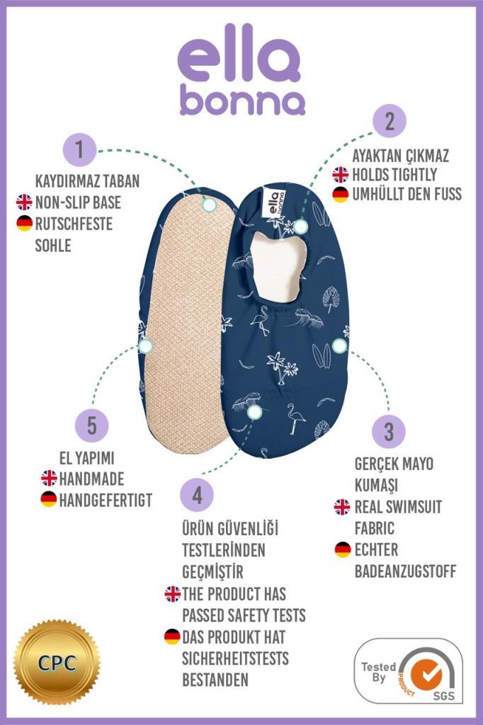Bebek Çocuk Deniz Ayakkabısı, Kaydırmaz Taban, Unisex Havuz Patiği